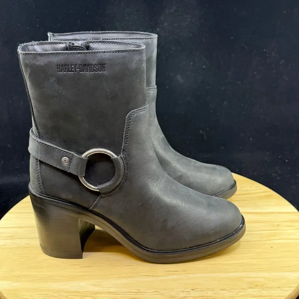 Harley-Davidson Lavina Black 6-Inch Fashion Riding Boots D65004 - Size 8M